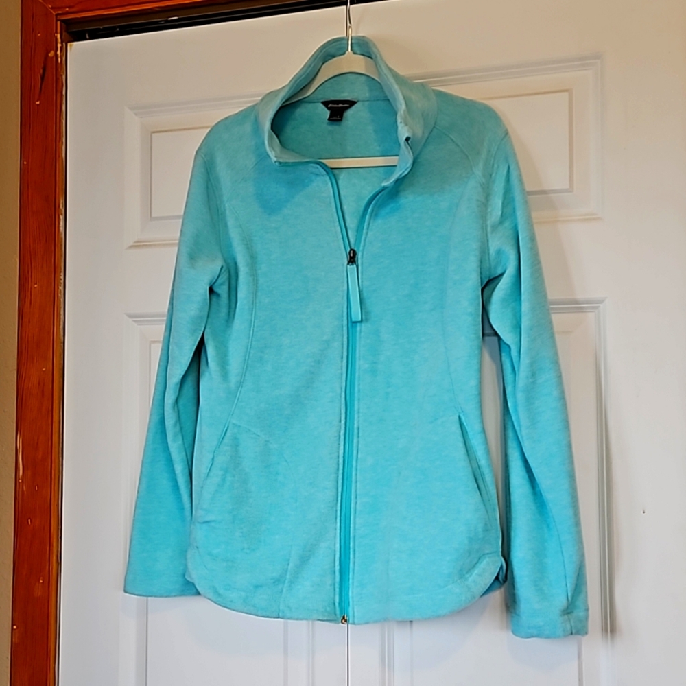 Eddie Bauer Womens Fleece coat Teal green, size Large
